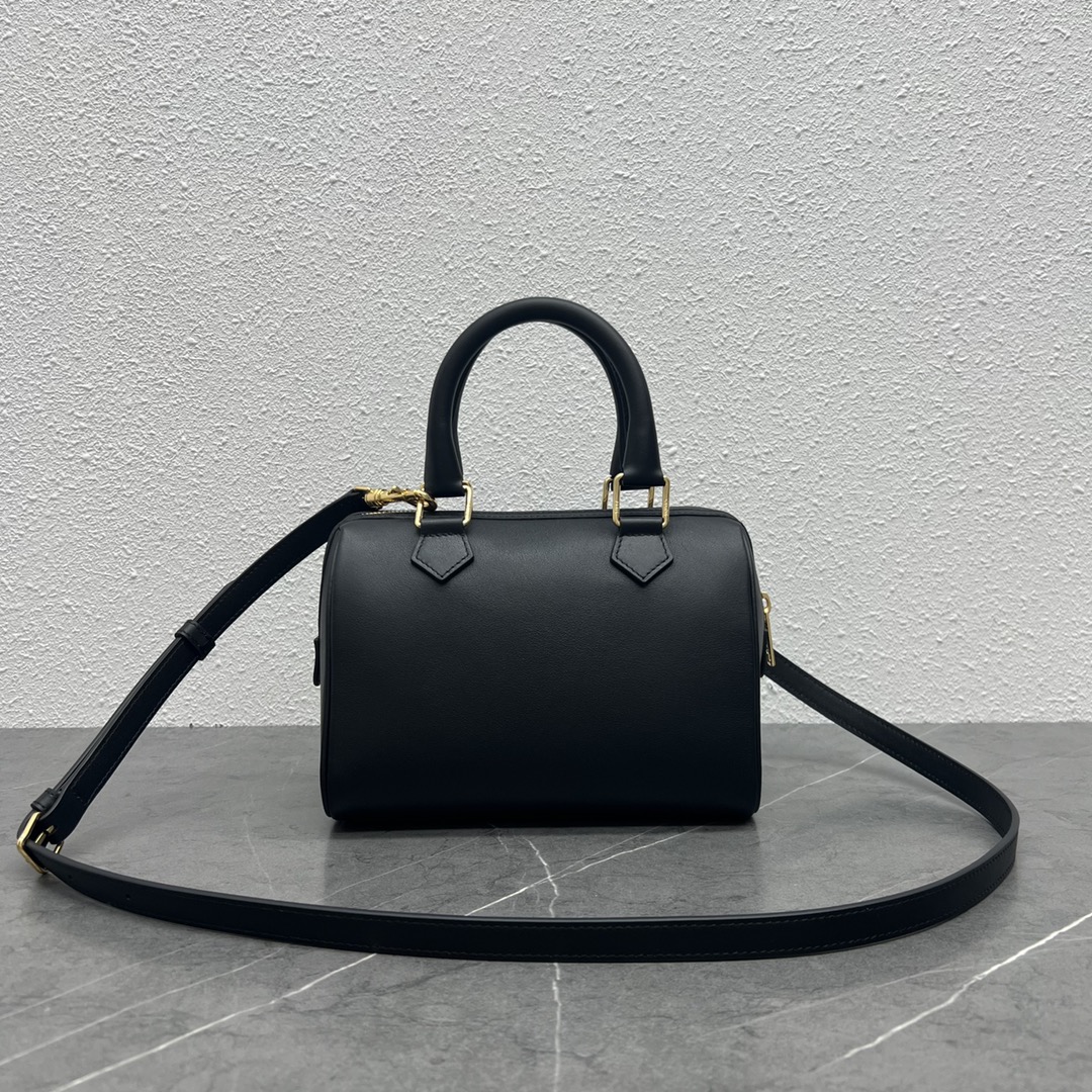 Celine Small Boston Cuir Triomphe In Smooth Calfskin Black 197582